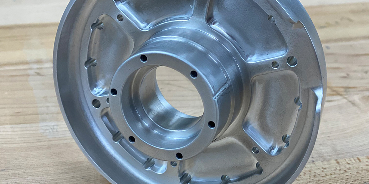 CNC lathe component with tapped holes from HyperShock BattleBot